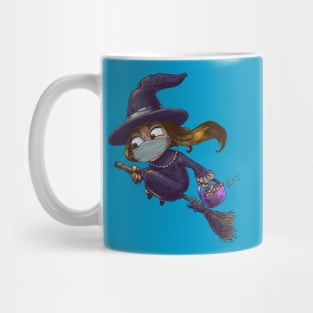 Halloween cute witch trick or treat face mask Mug